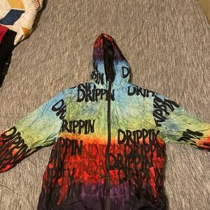 Multi-colored Zip-up Windbreaker